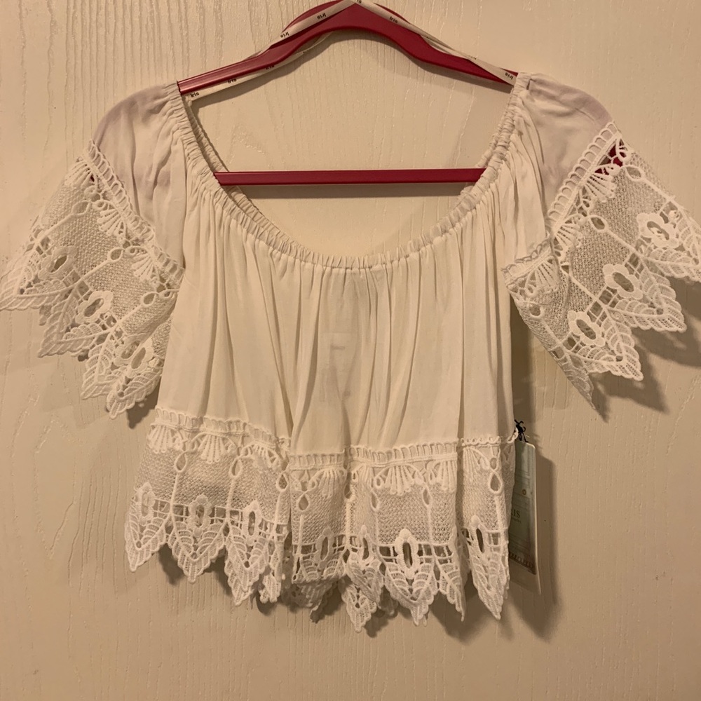 Off the shoulder cropped top